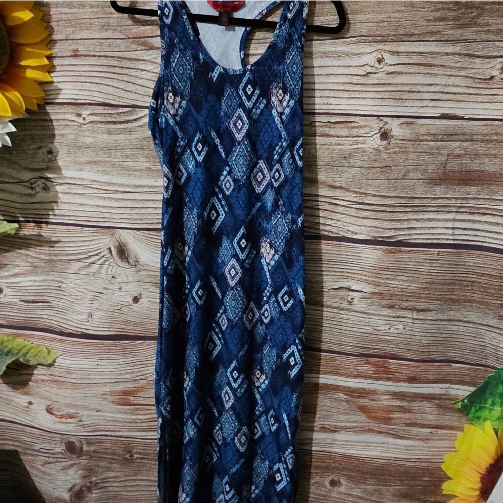 Hot kiss maxi dress women's large black/blue/white NWT mc